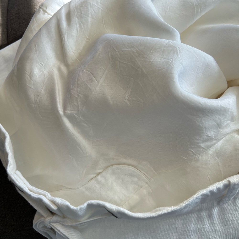 Charter Club Fully Lined Cropped White Linen Trousers - Picture 4 of 4